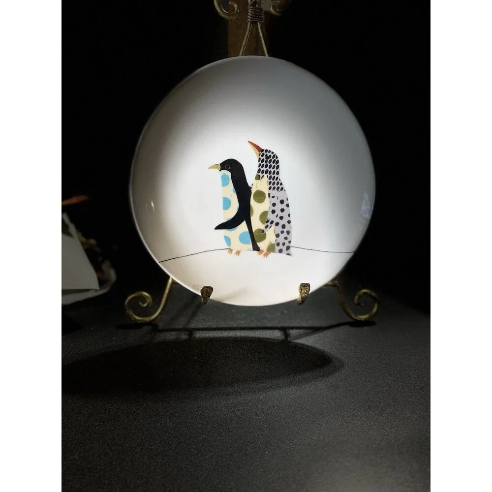 West Elm Penguin Dessert Plates Set of 4, 8.5